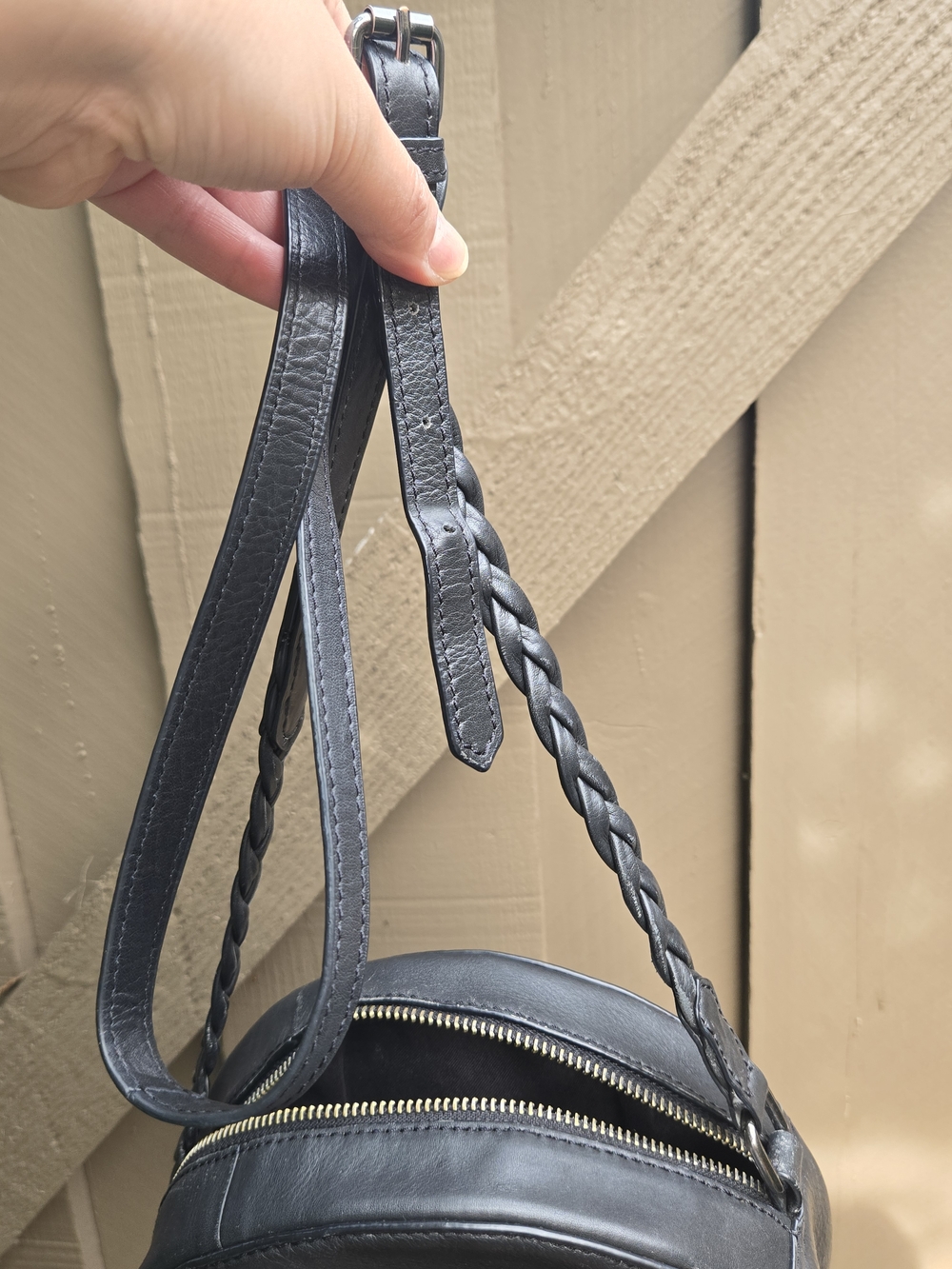 Rachel Roy Black Circle Round Vegan Leather Crossbody - Picture 15 of 15